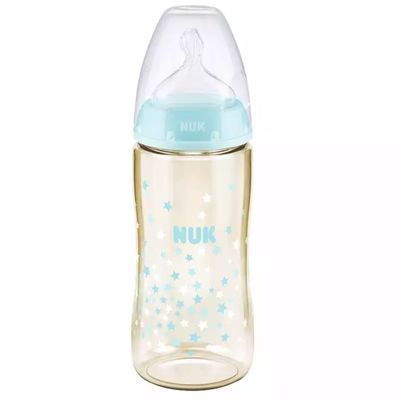 NUK宽口新生儿彩色PPSU奶瓶150ml带0-6月硅胶奶嘴