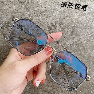 35347/变色近视眼镜男防蓝光防辐射平光眼镜无度数女防紫外线太阳镜潮流
