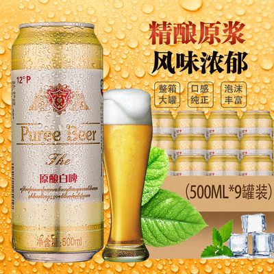 41309/12度精浓稠型原浆白啤酿啤酒整箱500ml*9罐小麦芽啤酒纯啤小麦啤