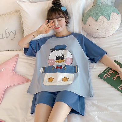 9990/睡衣女夏季套装短袖女士两件套休闲夏天韩版薄款学生春秋冬家居服