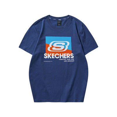 92754/Skechers斯凯奇短袖t恤运动休闲时尚T恤男女款印花针织短袖衫