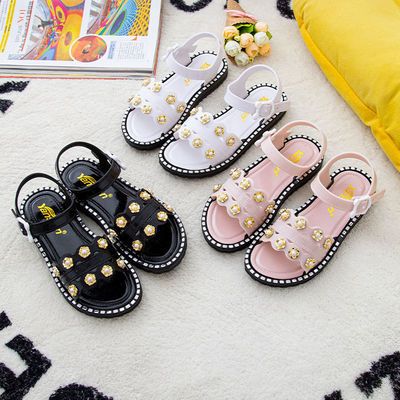 35137/女童凉鞋夏季时尚公主鞋新款洋气中小童防滑透气百搭柳钉女凉鞋潮