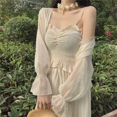 29344/配吊带裙子的小披肩女夏外搭短款薄款冰丝开衫外套防晒衫女空调衫