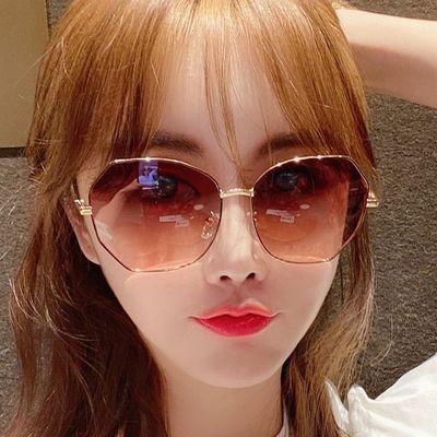 31734/墨镜ins大框女韩版网红同款开车专用偏光太阳镜女士圆脸防紫外线