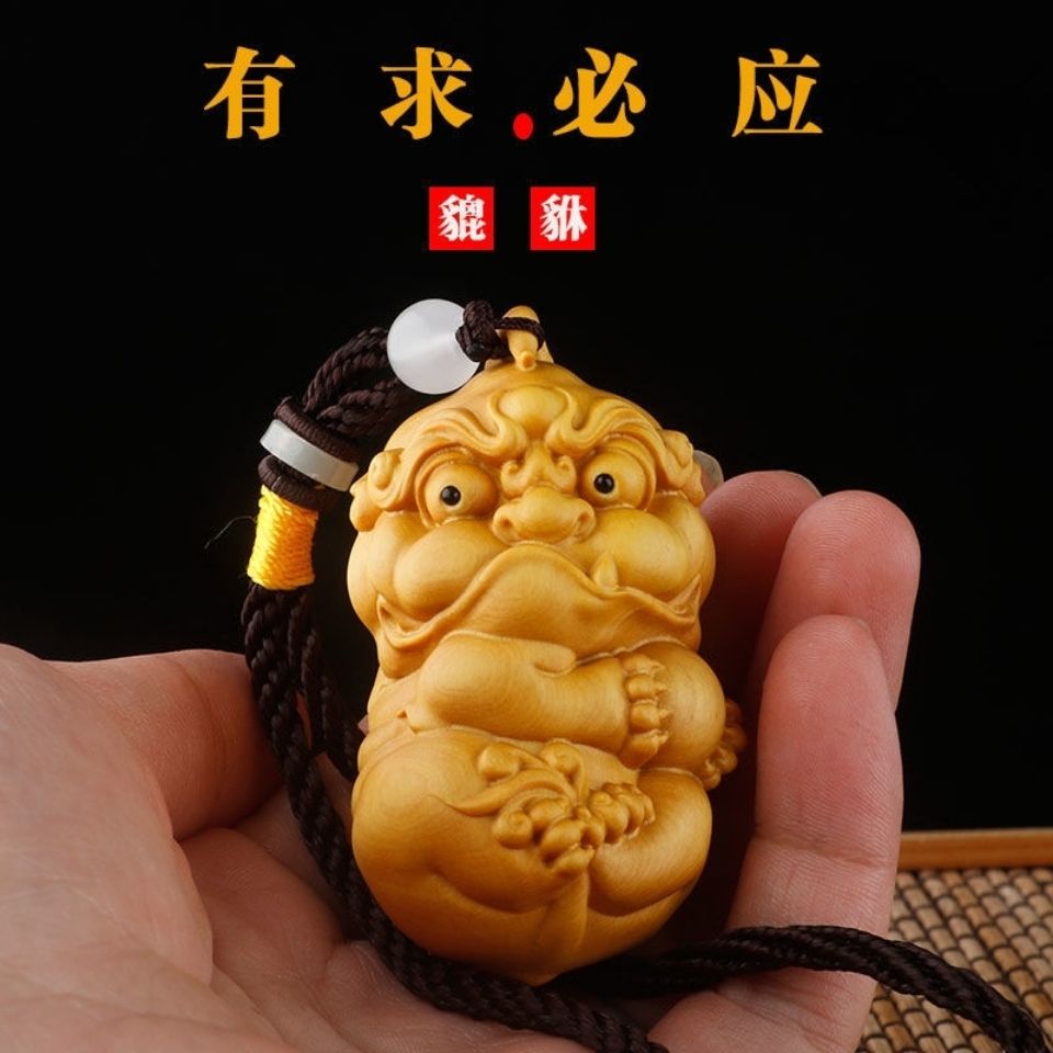 黄杨木雕文玩手把件男士随身把玩挂件雕刻工艺品招财