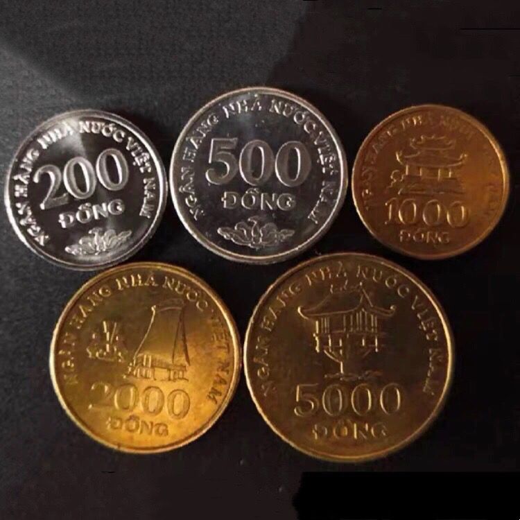 【保真外币5枚/套】越南200-5000越南盾硬币 国外硬币纪念收藏币