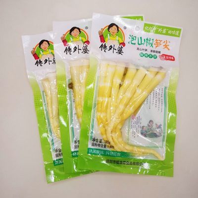 75788/四川 馋外婆泡山椒笋尖100g泡椒笋尖即食笋酸辣笋尖 休闲零食