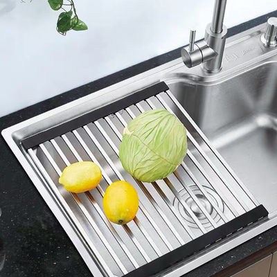 沥水架厨房洗手盆滤水架水槽硅胶置物架可卷折叠水池卷帘食品级