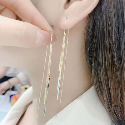 90975/耳环韩国气质网红女银针防过敏简约流苏防丢耳线时尚2020年新款潮