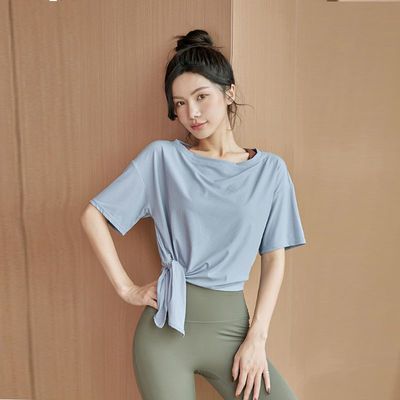 35152/专业瑜伽服上衣女夏季大码健身服性感网红宽松运动T恤短袖速干衣