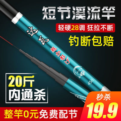 27462/日本正品达瓦魅影碳素钓鱼竿短节手竿超轻超硬28调鲫鲤鱼竿溪流竿