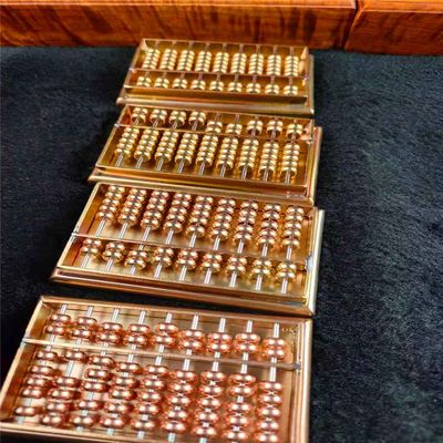 纯铜小算盘儿童算数专业计算学习用算盘把玩收藏装饰紫铜黄铜算盘优惠商品图片