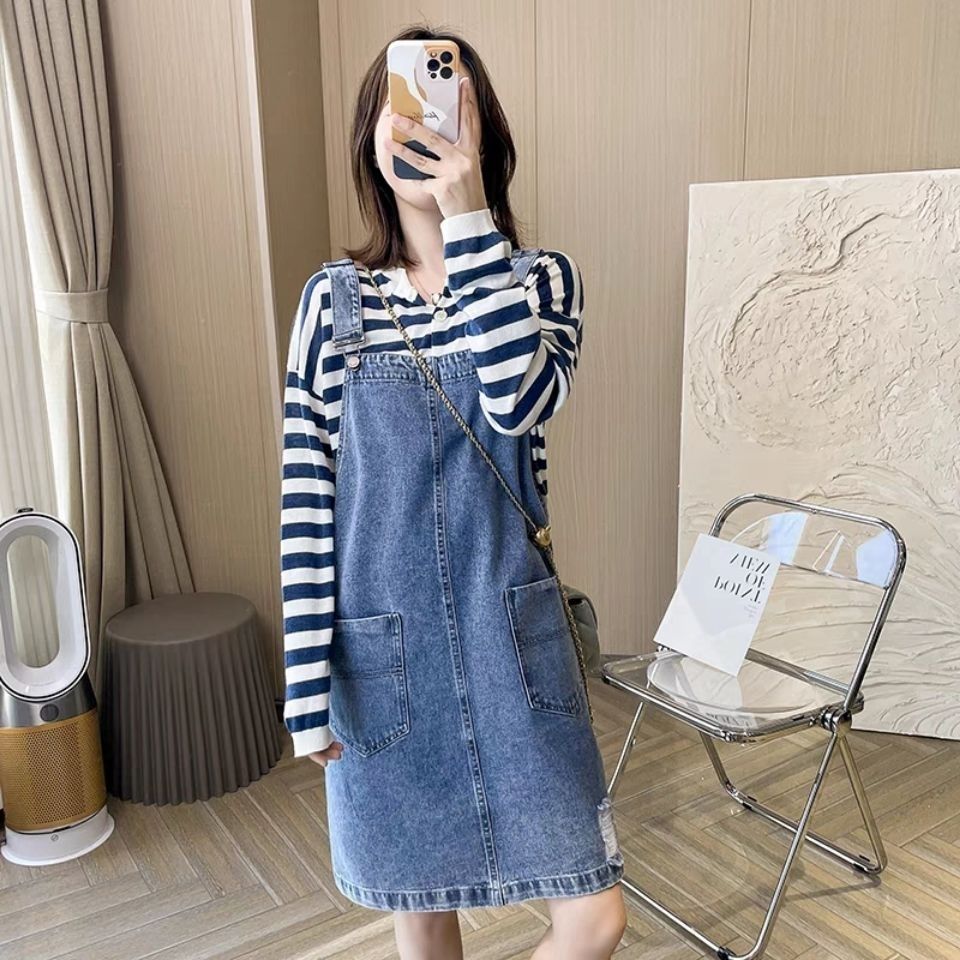 54278-牛仔背带裙女夏季2021新款春秋学生韩版宽松可爱日系小个子短裙子-详情图