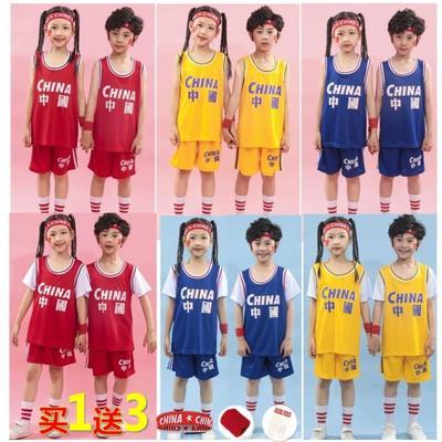 28080/儿童篮球服套装男童男孩幼儿园服装小学生女孩宝宝运动训练篮球衣