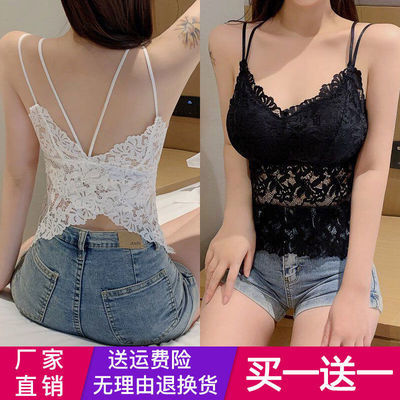 17851/蝴蝶锁骨美背网红爆款一体式吊带背心女外穿修身打底内衣裹胸夏薄