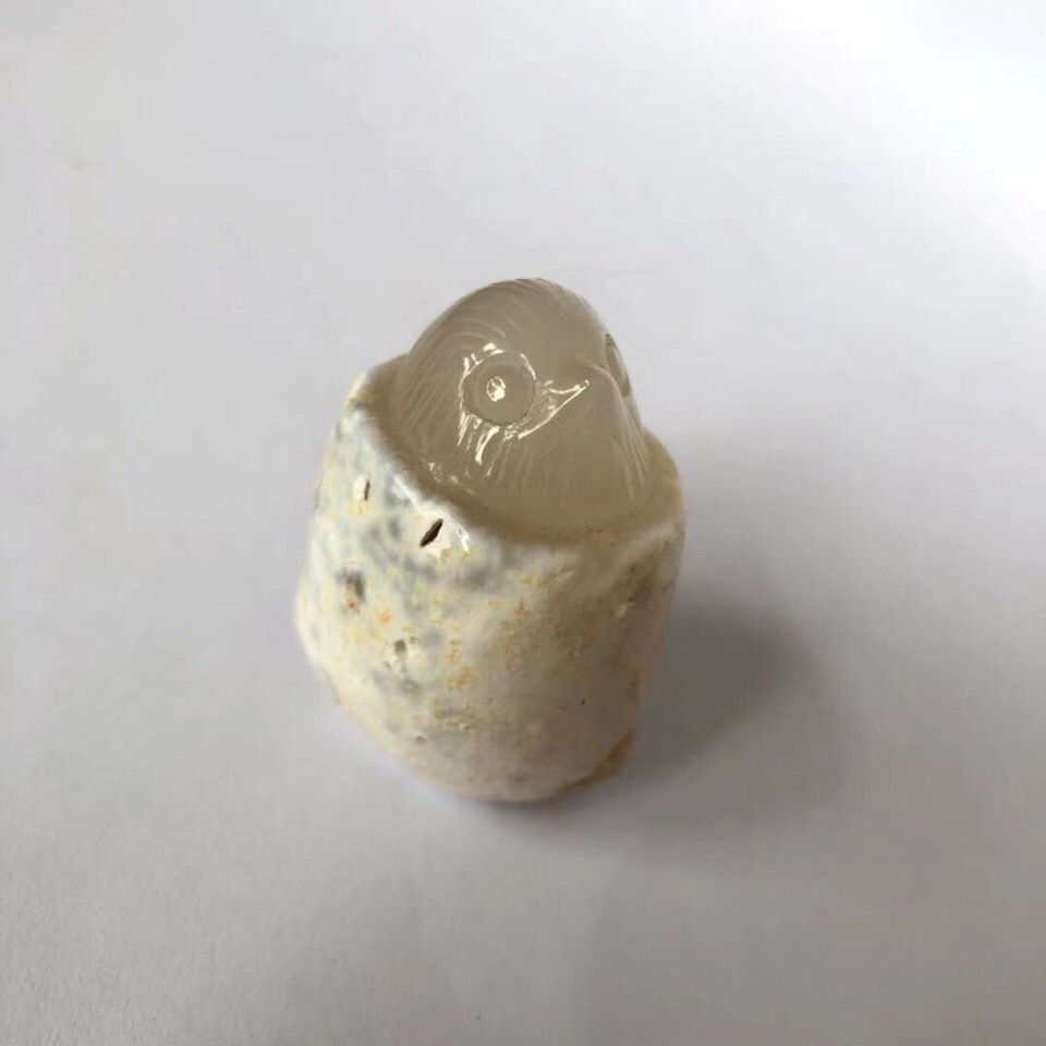 古玩玛瑙奇石收藏 戈壁玛瑙小鸡出壳奇石手把件观赏石 特价包邮【2月