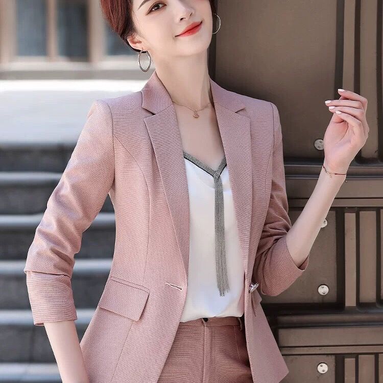 小西装外套女2020新款秋冬韩版修身网红休闲女士时尚职业西服套装