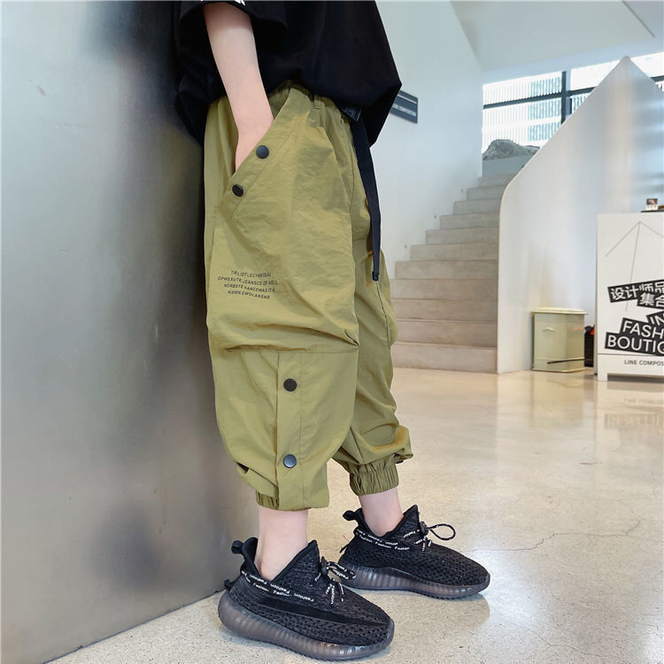 Boys' anti mosquito pants  summer clothes new middle and large children's quick drying Pants Boys' casual pants foreign children's work pants