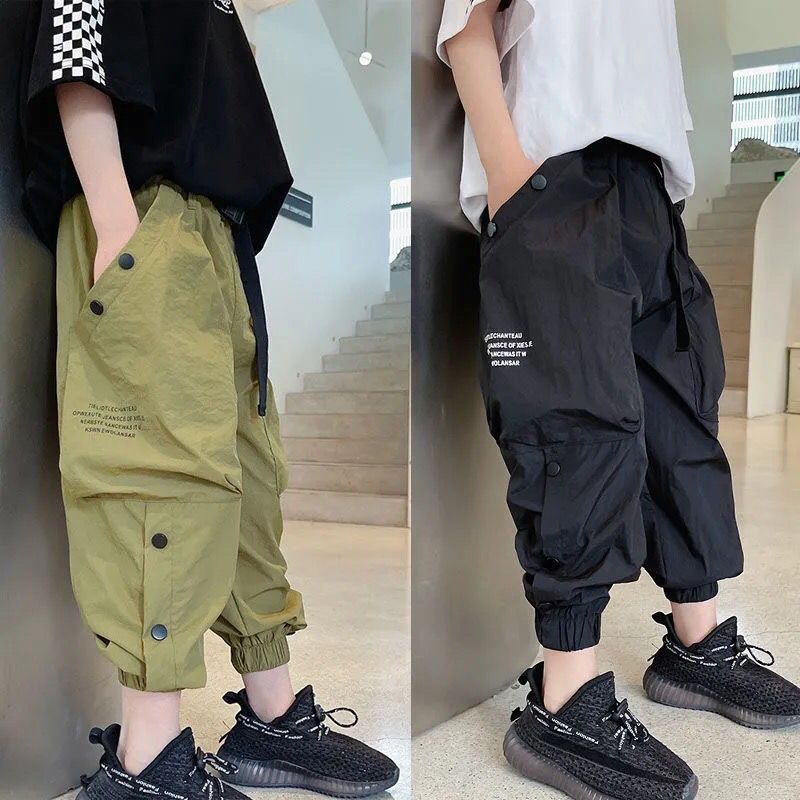 Boys' anti mosquito pants  summer clothes new middle and large children's quick drying Pants Boys' casual pants foreign children's work pants