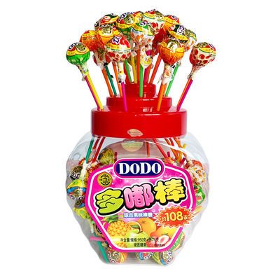 40199/棒棒糖徐福记DODO多嘟棒桶装罐装混合水果口味糖果零食六一儿童节