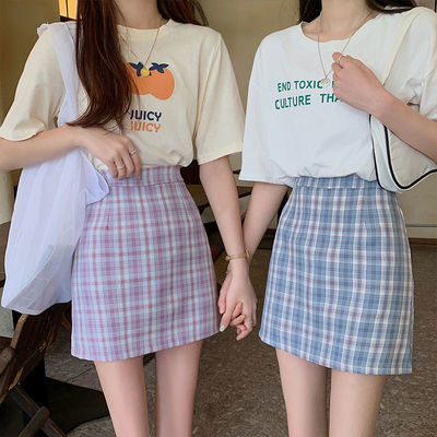 22886/百褶裙短裙高腰a字裙子半身裙女夏天2021年秋春季新款jk制服显瘦
