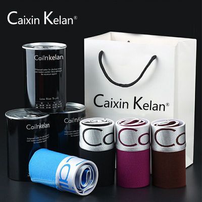 30217/Caixin Kelan 内裤男平角裤中腰透气青年四角裤头男士内裤潮U