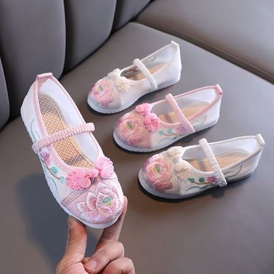 33033/女童绣花鞋网鞋中国风舞蹈鞋儿童汉服鞋民族风古风古装鞋手工布鞋