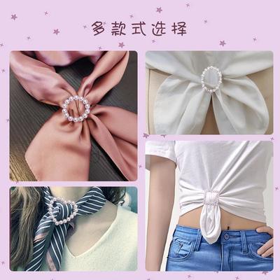 44574/百搭t恤衣角打结扣腰带扣方形圆形扣合金扣丝巾扣衣服环扣围巾扣