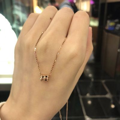 26593/纯银s925小蛮腰项链女玫瑰金韩版潮网红不掉色简约气质轻奢锁骨链