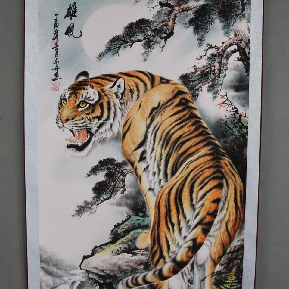 国画老虎,上山虎,中堂