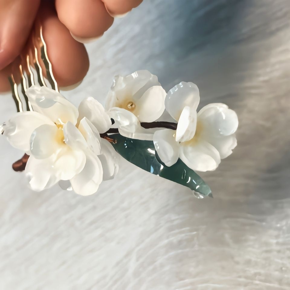 热缩片发簪花簪明制头饰簪子日常汉服简约发饰现代发钗发夹 4月3日发完 虎窝拼