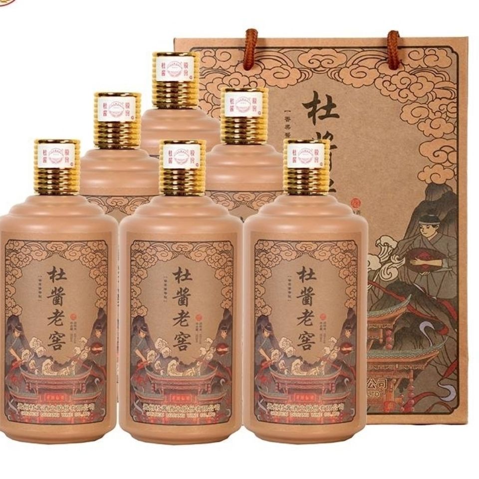 杜酱老窖酒500ml*6瓶 贵州香柔酱香型白酒53度纯粮酒整箱