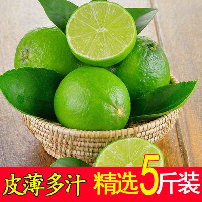 39890/果园现摘新鲜水果泰国品种无籽青柠檬5斤皮薄多汁香水大果小果