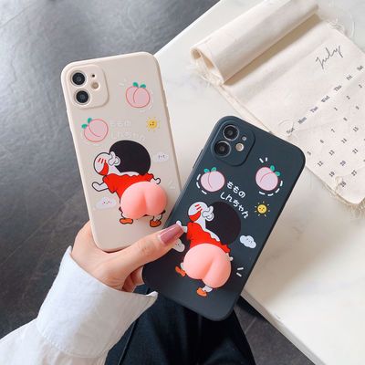 26565/苹果11手机壳iPhone12promax捏捏乐蜡笔小新小屁屁7plus/xs/8P/xr