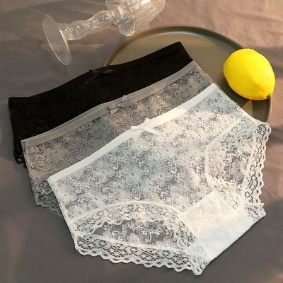 30712/蕾丝内裤女性感迷人镂空透明火辣少女纯棉裆抗菌透气女士三角裤头