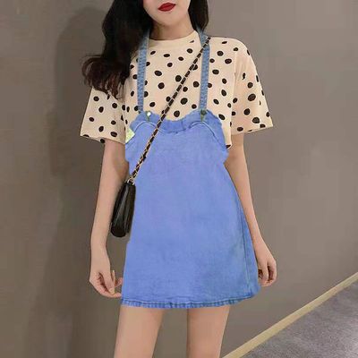 29351/牛仔背带裙女2021夏季新款显瘦连衣裙减龄中长款裙子