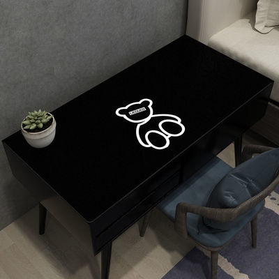 黑色书桌办公桌垫无味皮革桌布防水防油简约轻奢PVC电脑鼠标定制