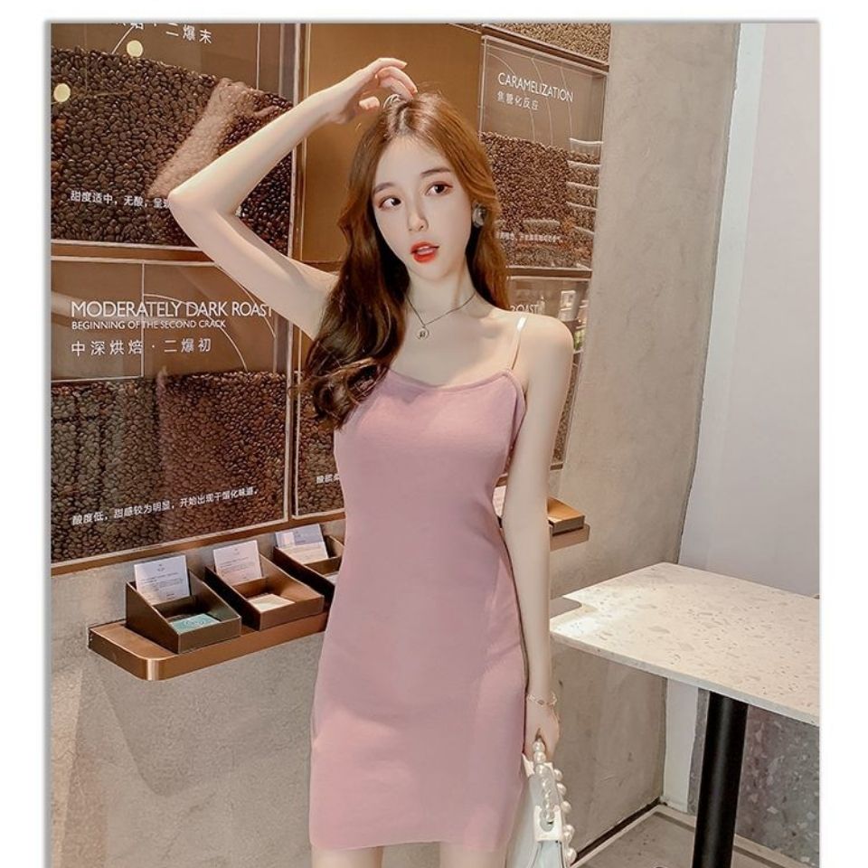 Hong Kong-flavored chic bow tie backless short skirt slim elastic cute girl sexy suspender dress