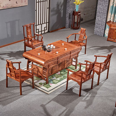 红木茶台实木刺猬紫檀花梨木茶桌椅组合新中式功夫泡茶几红木家具