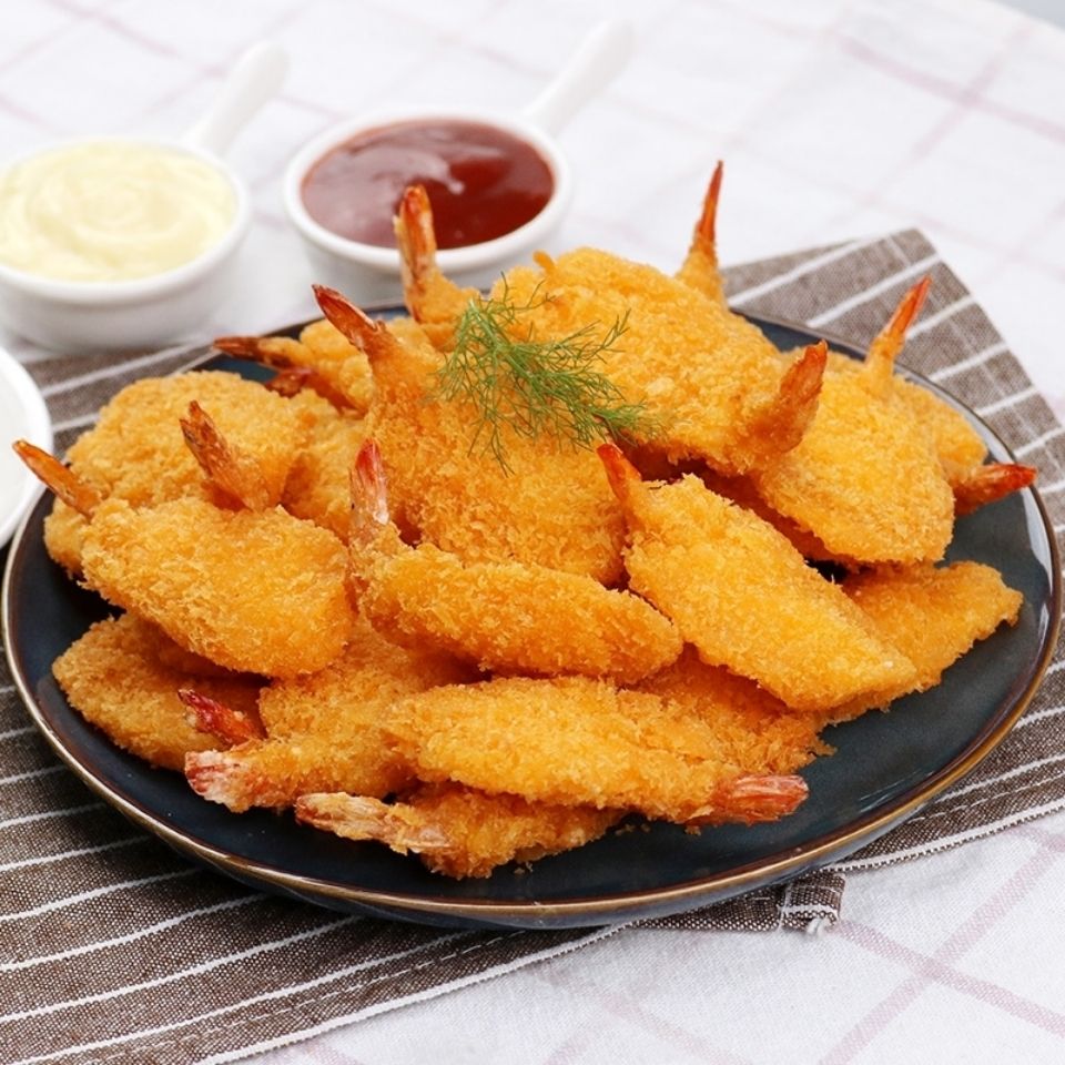 亚洲渔港黄金蝴蝶虾儿童辅食面包虾冷冻半成品海鲜油炸小吃西餐厅