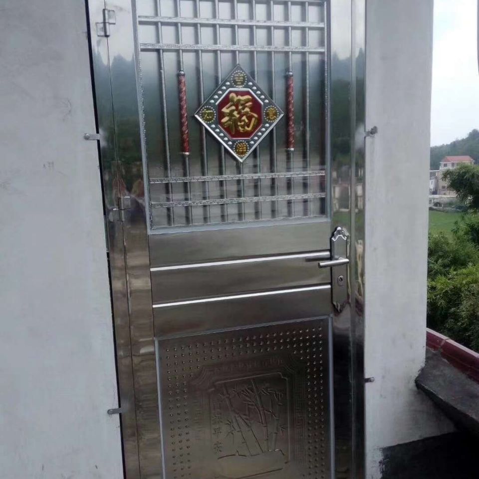 7545大管不锈钢防盗门单门玻璃防盗门不锈钢门拼团中