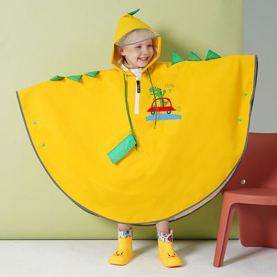 儿童雨衣男童小学生可背包防水雨披女童宝宝幼儿园斗篷款恐龙雨衣