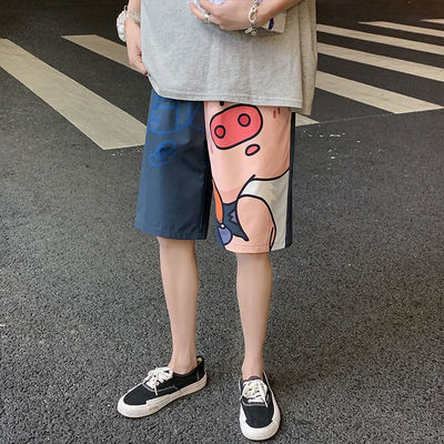 夏季日系创意设计图案运动短裤男潮牌宽松休闲五分裤子韩版沙滩裤