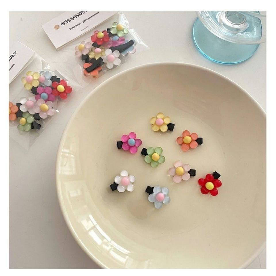8 cute colorful flower hairpins Mini bangers candy hairpins Japan and South Korea ins net red hair accessories fashion