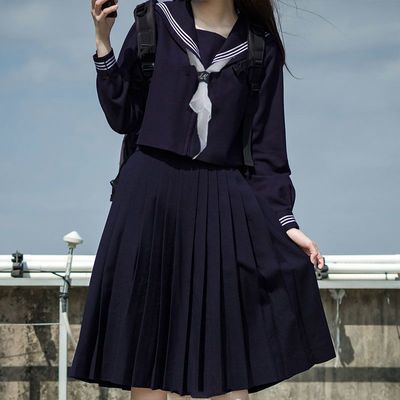 原创jk制服裙正版全套基础款一套夏季套装长裙水手服绀三本中间服