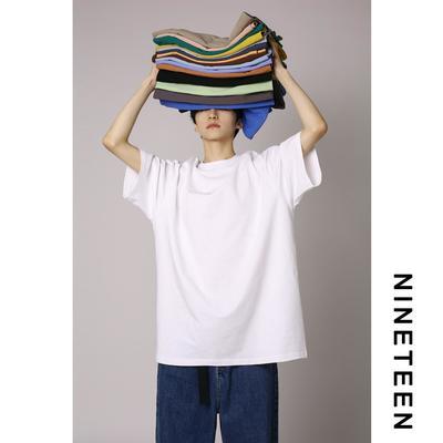 33331/夏季薄款纯色宽松大码短袖T恤oversize打底衫半袖体恤情侣上衣潮