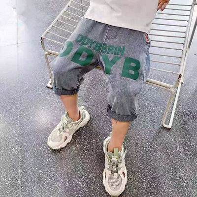 37758/夏季儿童七分裤新款中裤男童牛仔裤儿童马裤男孩子短裤韩版童裤