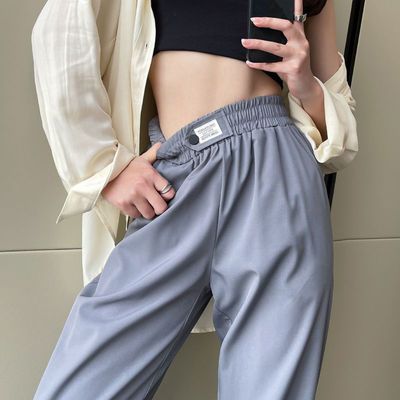 73120/冰丝运动裤女夏季宽松束脚哈伦显瘦百搭薄款小个子休闲防蚊灯笼裤