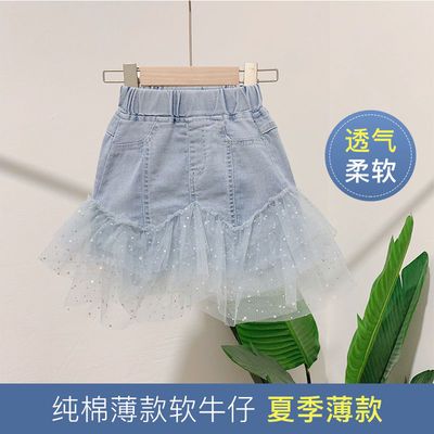 39183/女童牛仔短裙2021年新款宽松夏季儿童裙子时髦中小童半身裙洋气潮
