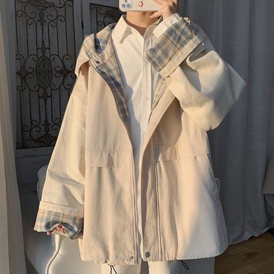 63787/春季夹克外套女韩版宽松原宿港风2021新款盐系学生百搭ins情侣装